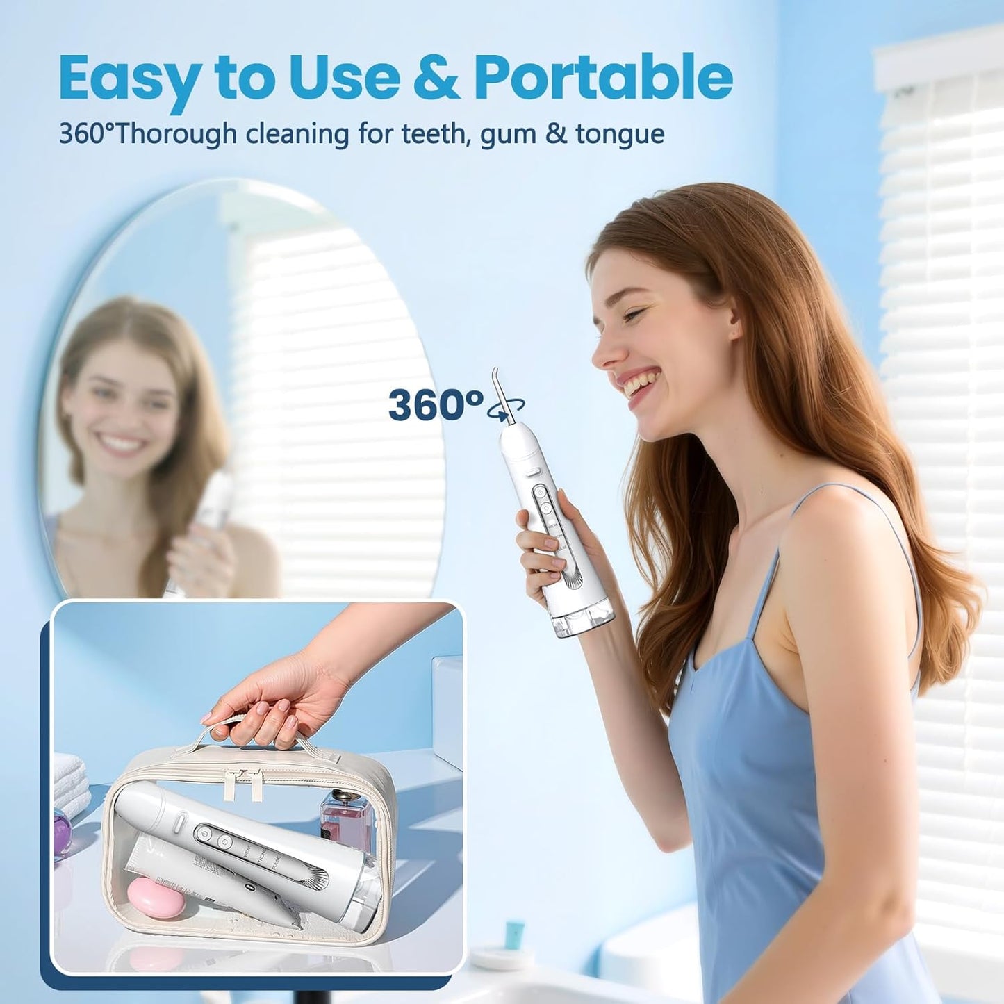 Water Dental Flosser - Professional Teeth Cleaning Device for Home & Travel | Effective Gum Care
