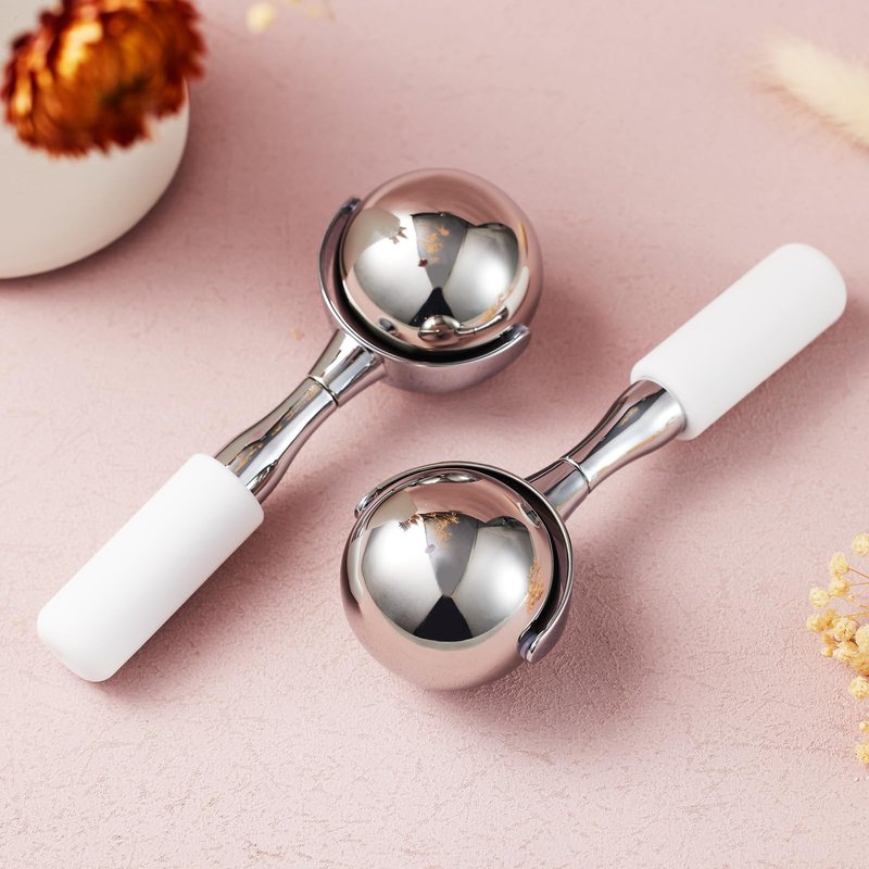 Cryo Sticks for Face-360 Rotating Unbreakable Steel Ice Globes, Cold Massage Roller Ball -Facial Skin Care Tools for Women, Ice Globes for Face and Eyes-Face Ice Roller-Ice Roller for Face