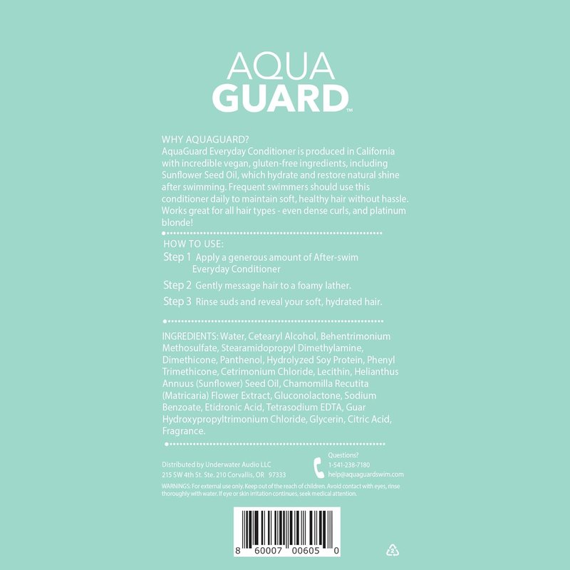 Aqua Guard Everyday Conditioner for Swimmers - Softens Hair & Removes Chlorine Damage | Vegan, 9.5 oz (2-Pack)