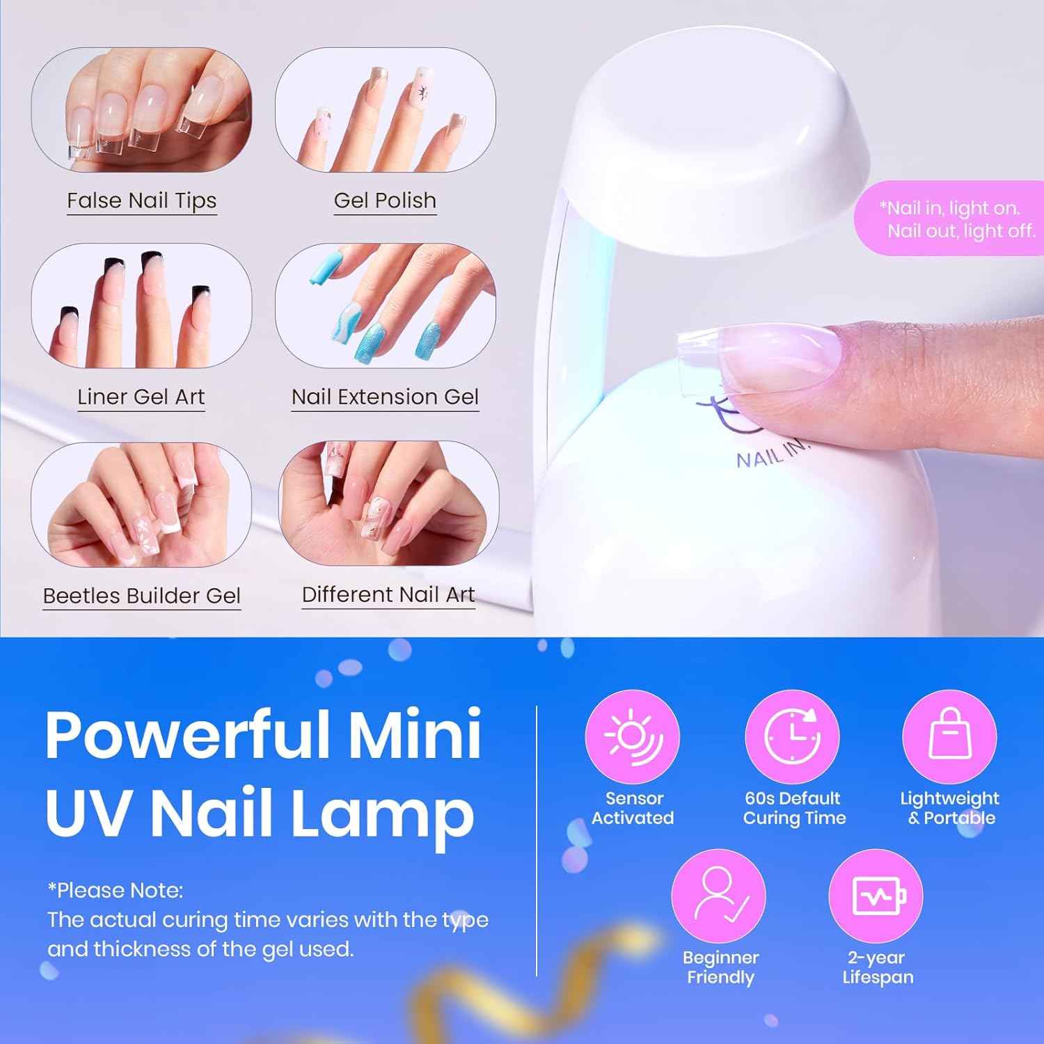 Beetles Gel Nail Kit – Short Square Apex Tips & 15ml Dehydrator & Primer Set