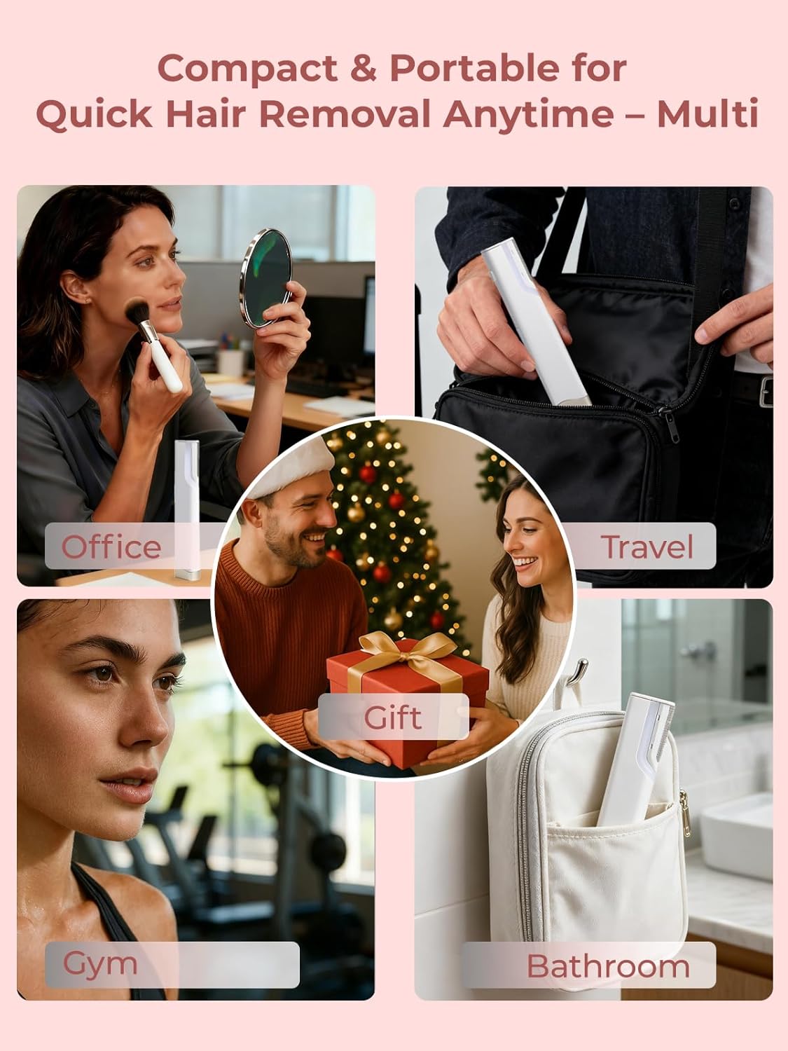 Dermaplane Facial Razor - Electric 3-Speed Sonic Hair Removal Tool with LED Light | USB-C Rechargeable, 5 Replacement Heads
