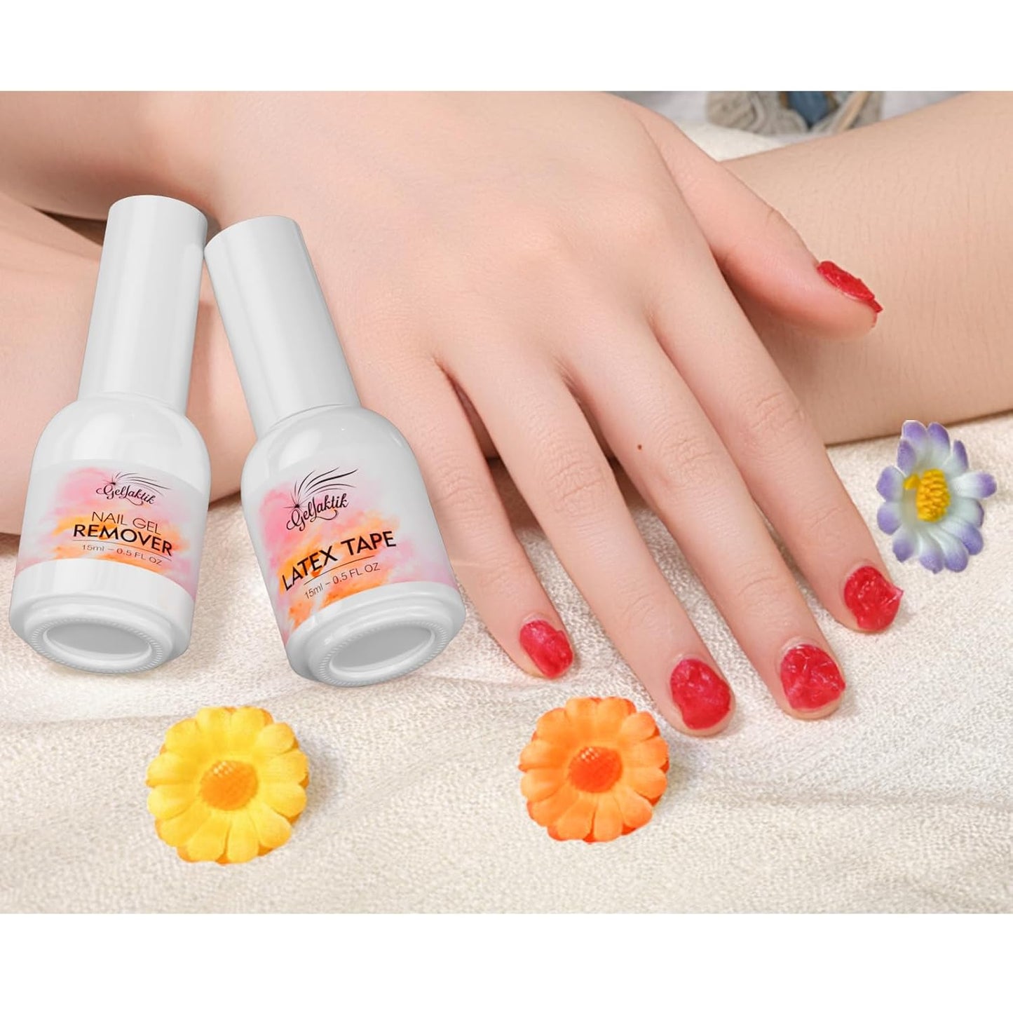 Gel Polish Remover Kit - 3 x 18ml with Cuticle Oil & Liquid Latex Tape, Fast 3-5 Min Removal