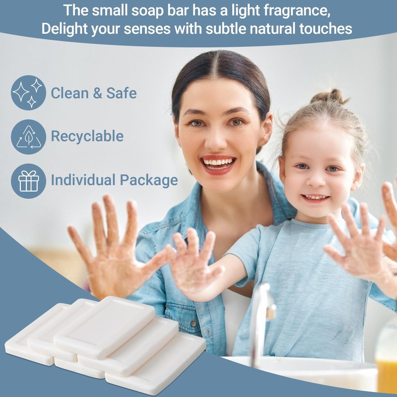 Kacctyen 300 Pcs 0.35oz Mini Bar Soap Bulk Individually Wrapped Bulk Hand Hotel Soap Bars Travel Size Toiletries for Guest Vacation Bathroom Rentals