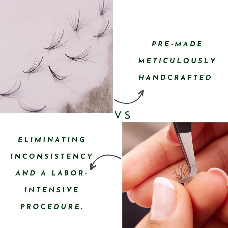 Pinneacle 1200 Premade volume fans eyelash extension for professional lash artist | Mixed 8 Sizes-in-1 Box | Lengths from 9-16mm | C, CC, D, M, L curl 6D 0.07 (Premium XXL Box L+ Curl 9-16mm)