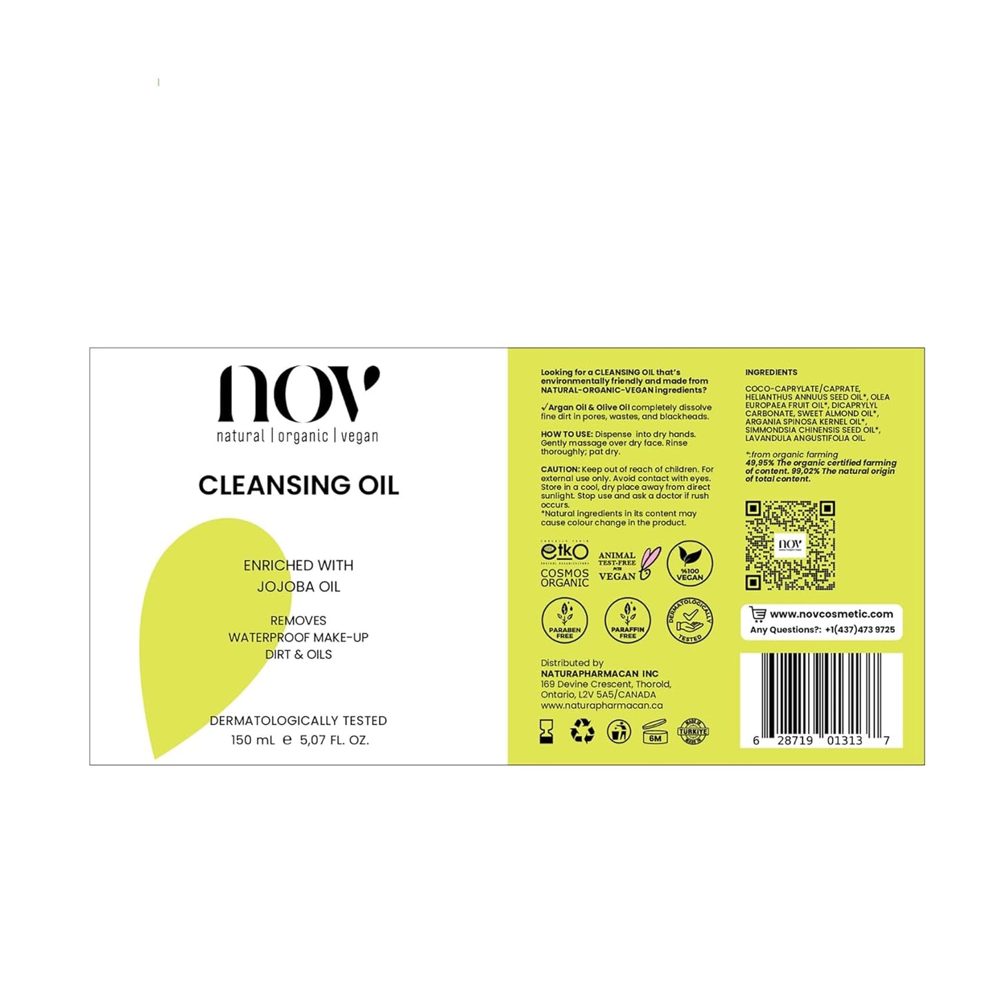 Cleansing Oil - Waterproof Makeup Remover & Hydrating Face Cleanser with Sweet Almond Oil - 5.07 oz