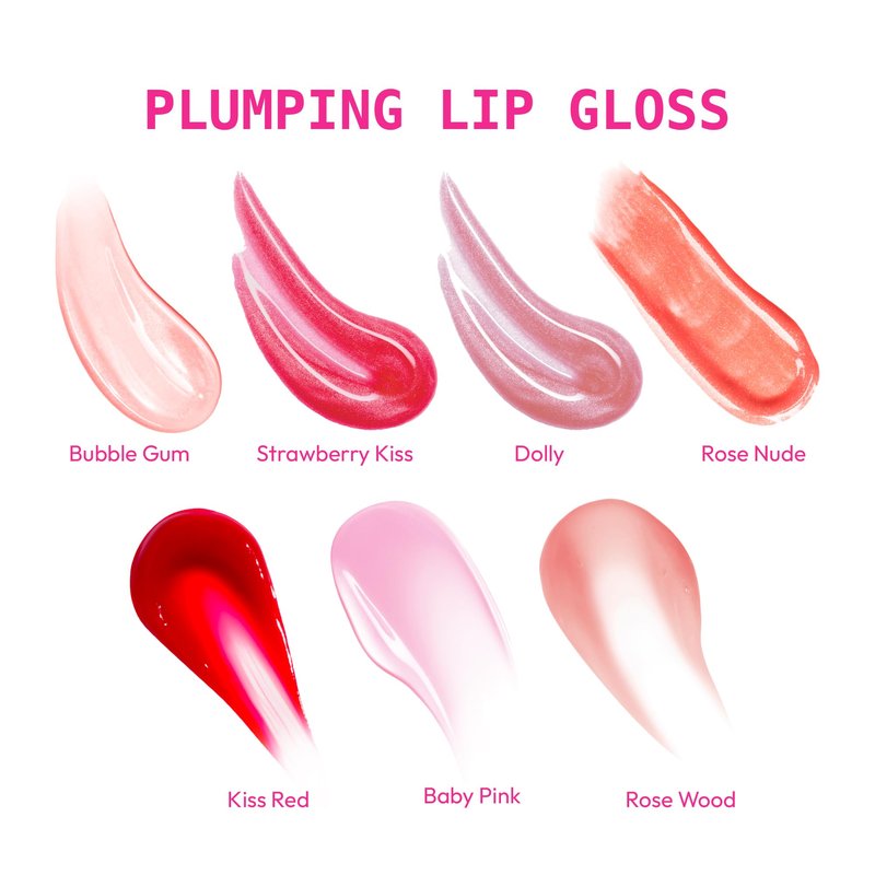 Ruby Kisses Hyaluronic Lip Gloss, High-Shine Volumizing Plumping Hydrating