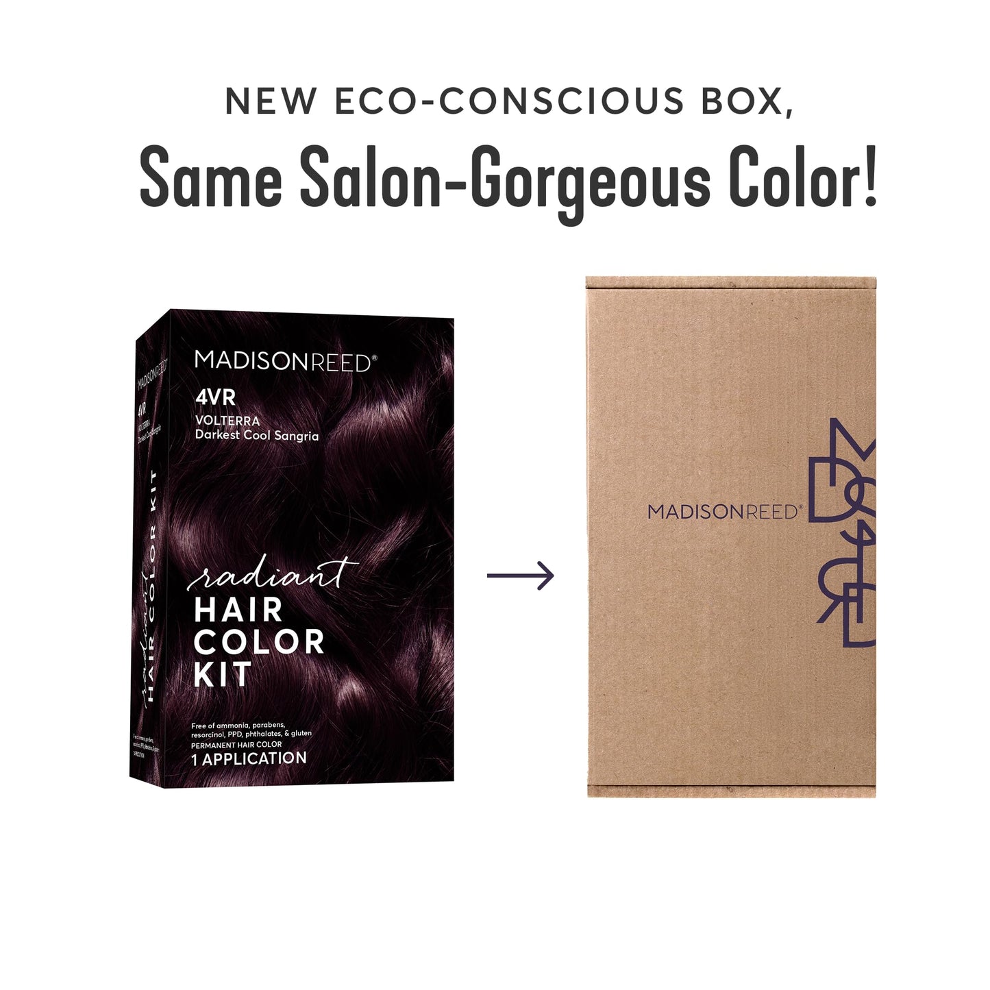 Madison Reed Radiant Hair Color Kit - 4VR Darkest Cool Sangria with Vibrant Violet Red Tones (Volterra Amethyst), Vivid Permanent Hair Dye for Bold Color & Shine | PPD-Free & Ammonia-Free, 2 Pack