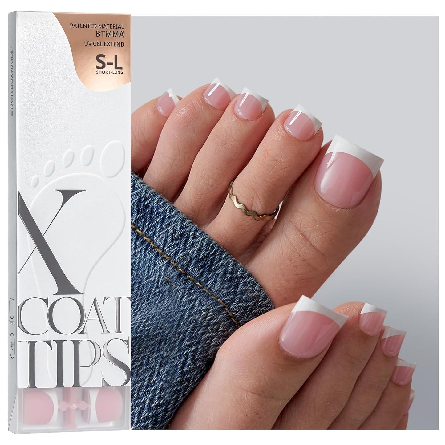 XCOATTIPS Toe Nail Tips & Builder Gel by BTArtbox - Perfect for Nail Art