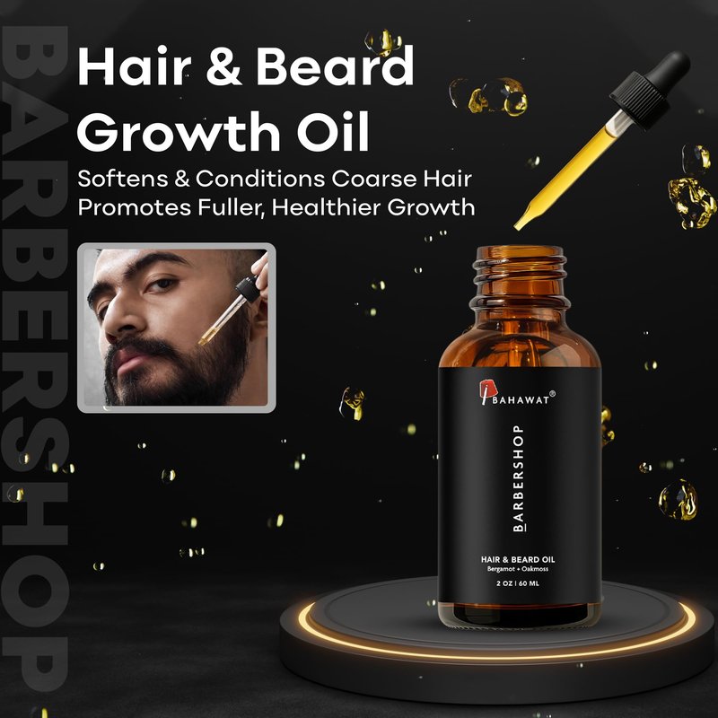BAHAWAT Beard Oil -Premium Beard Oil Conditioner & Softener - Tobacco Oud scent- Eliminates Beard Itch, Promote a Healthy, Full Beard, Natural Ingredients, 2 ounce.