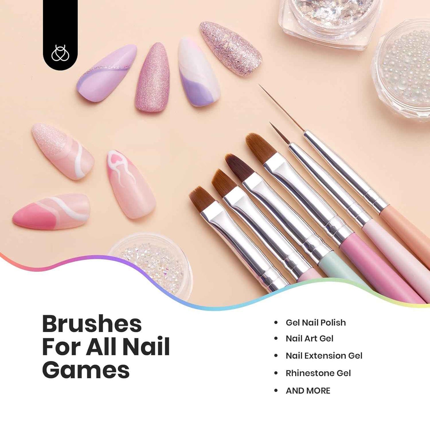 Beetles Gel Nail Polish Set - 25 Colors with Nail Art Brushes & Design Pens