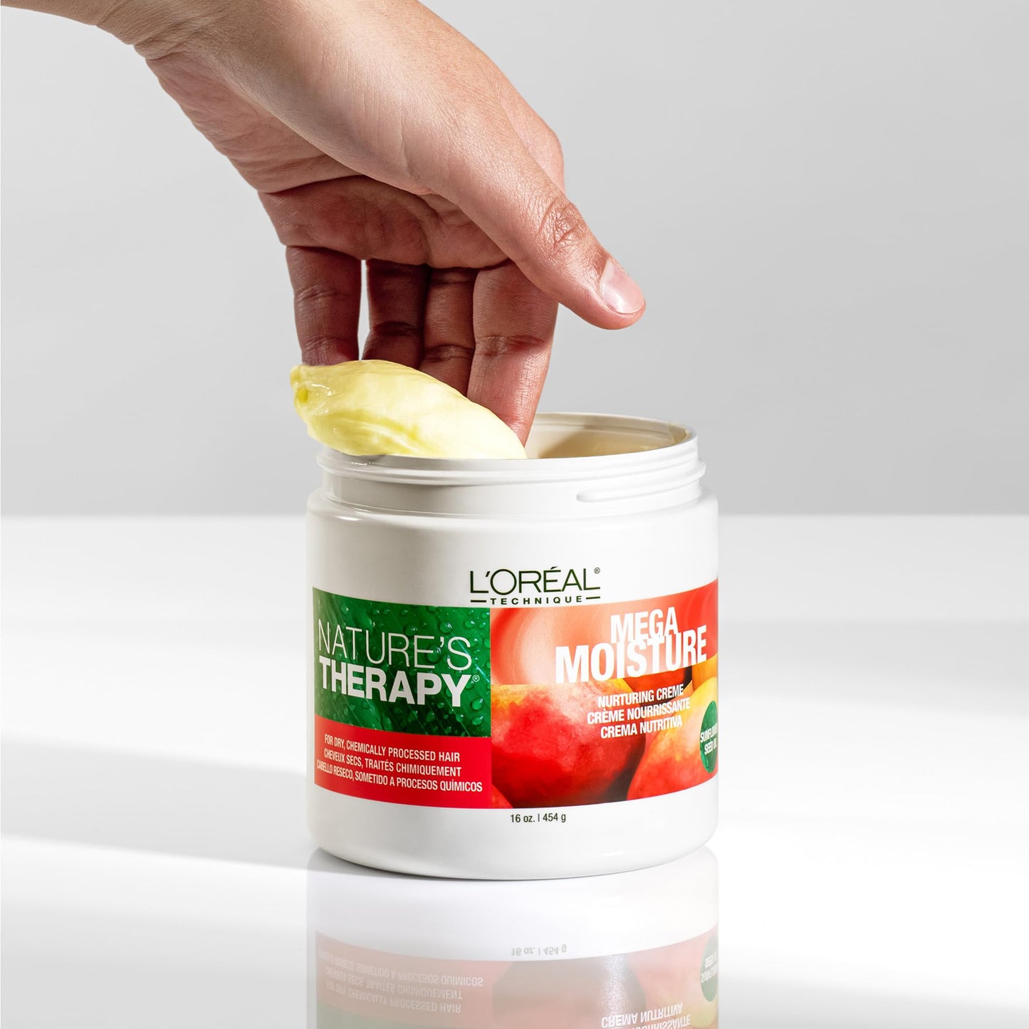 L'Oréal Technique Nature's Therapy Mega Moisture Hair Mask - Deep Conditioning & Detangling Crème, Softens and Adds Hair Shine With Botanical Extracts, For All Hair Types