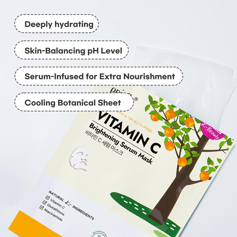 Epielle Vitamin C Serum Sheet Masks (5pk) | Korean Skincare | Facial Sheet Mask | Kbeauty, Spa Gifts for Women