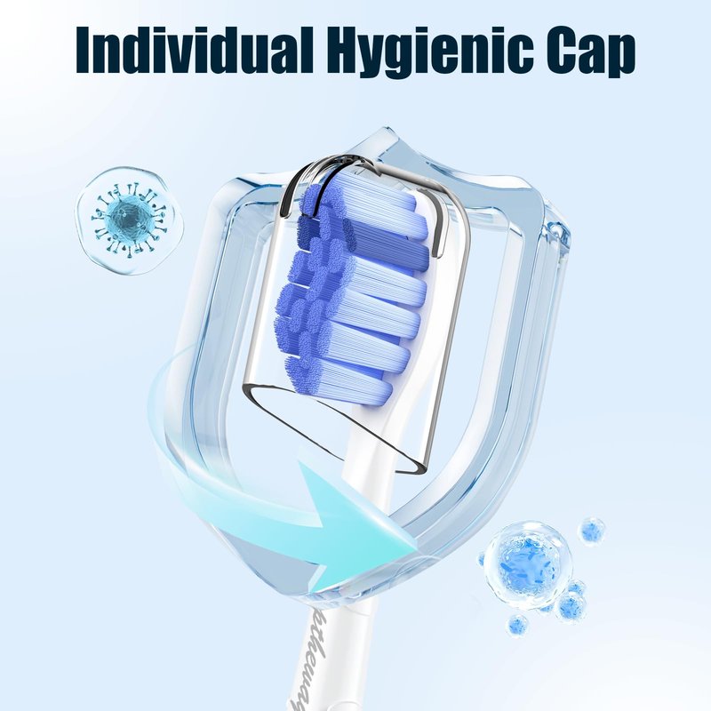 Toptheway Extra Soft Replacement Toothbrush Heads Compatible with Philips Sonicare Optimal Gum Care for Sensitive Teeth G2 C2 C1 4100 Snap-on, 8 Pack
