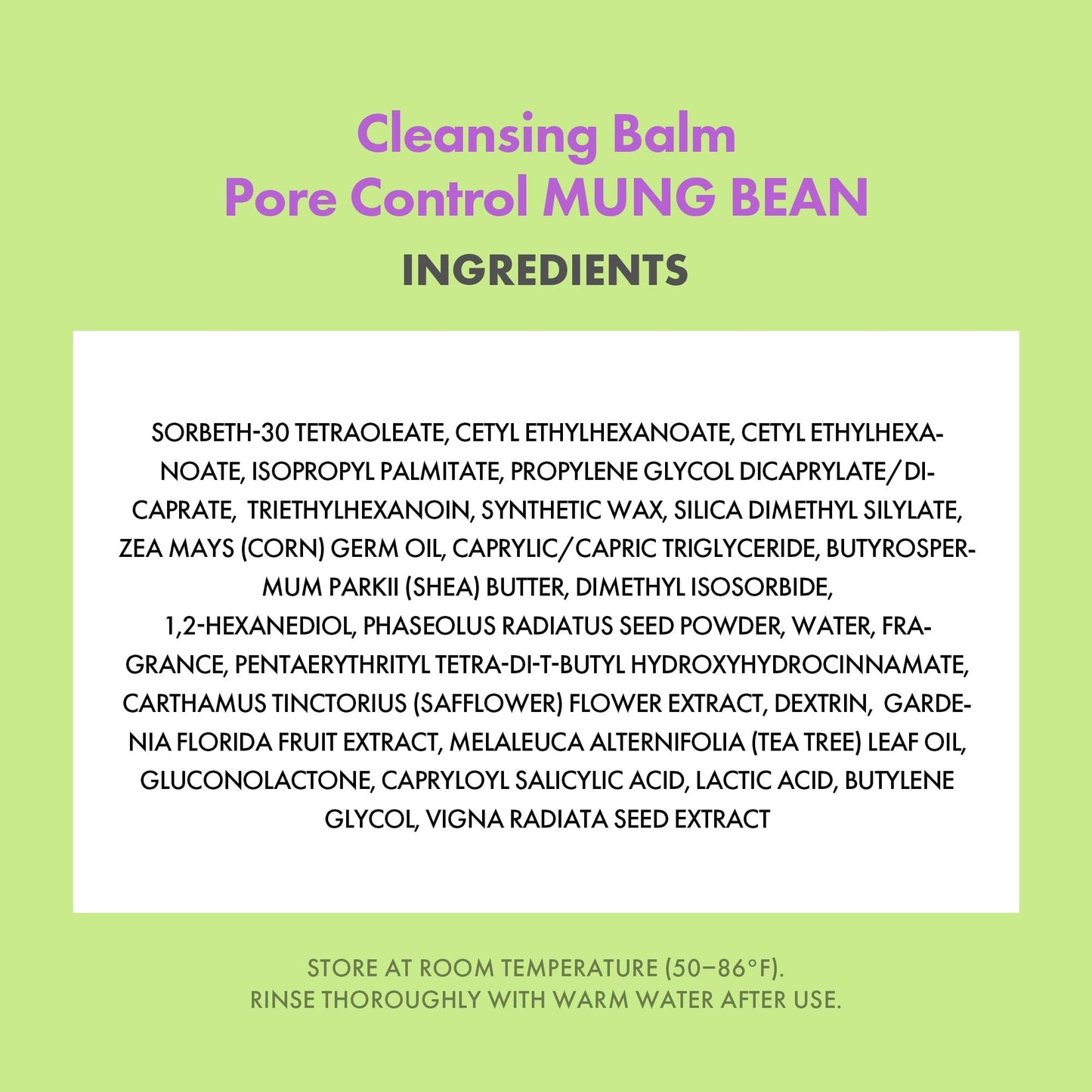 KAHI Cleansing Balm Pore Control Mung Bean - Nourishing & Hydrating Facial Cleanser Makeup Remover Balm with AHA, BHA (Salicylic Acid), PHA, and LHA - Gentle Exfoliating Korean Skincare 1.69 oz