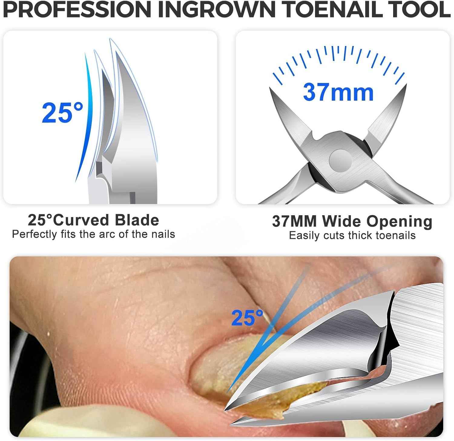 Professional Toenail Clippers for Seniors - Heavy Duty Nail Care for Thick Toenails