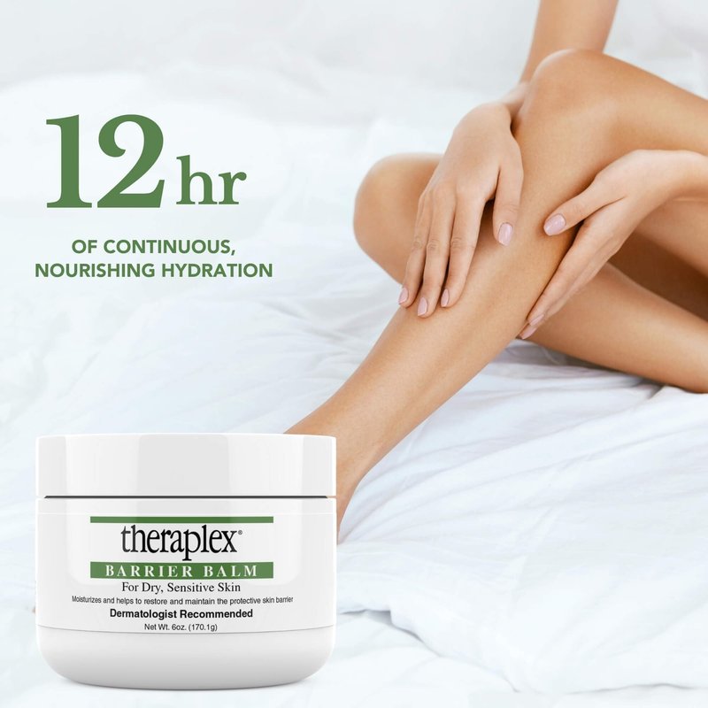 Theraplex Skin Barrier Balm- Barrier Repair Moisturizer Cream Body Balm Dry, Sensitive Skin - No Parabens or Preservatives, Noncomedogenic and Hypoallergenic - Dermatologist Recommended - 6 Oz