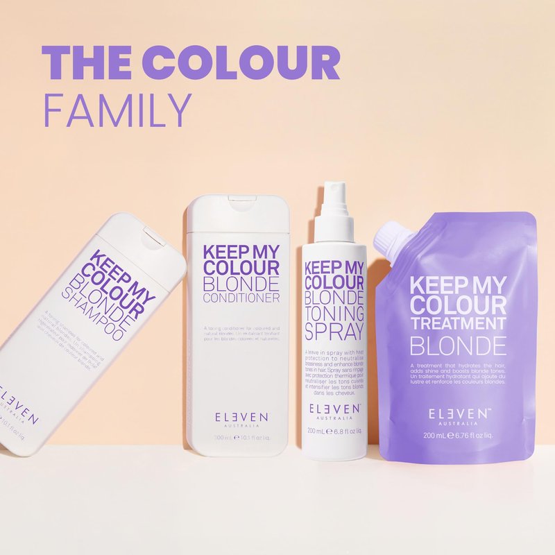 ELEVEN AUSTRALIA Keep My Colour Blonde Shampoo for Women & Men - Purple Toning Shampoo for Blonde or Color Treated Hair, Blue Base w/ Ext Violet 2, Sulfate Free, Tames Brassiness - 10.1 fl oz