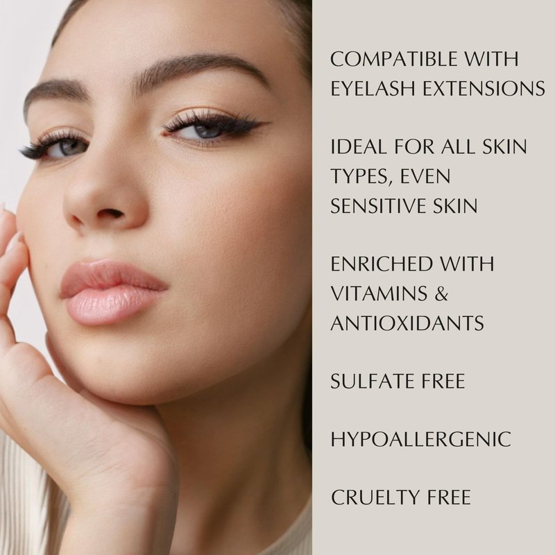 Xtreme Lashes Eye Makeup Remover & Facial Cleanser, 0.5 Fl Oz, Liquid Pump Gentle Face Wash, Lash Extension Safe, with Aloe Vera, Coconut and Botanicals, For All Skin Types