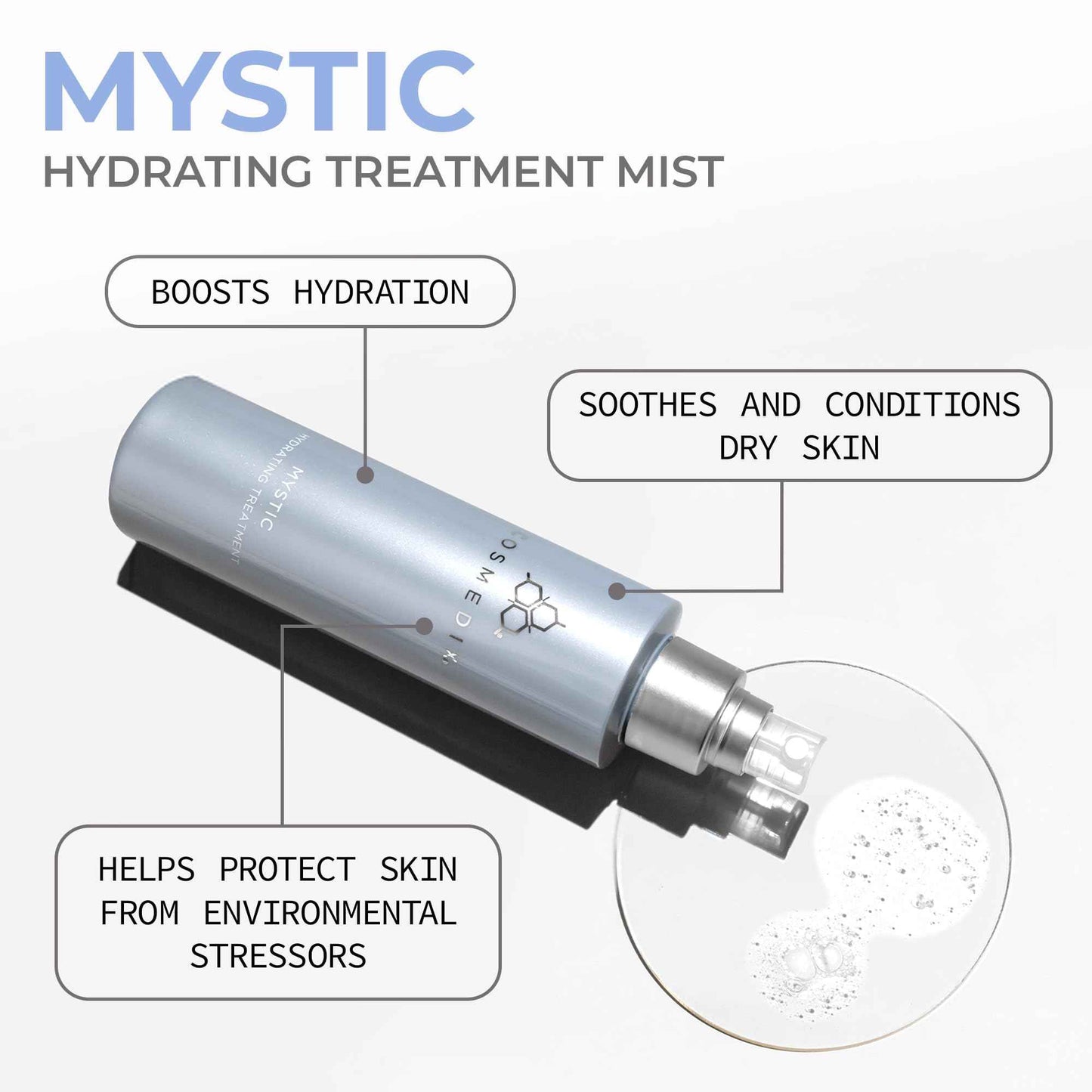 COSMEDIX Mystic Face Moisturizer for Women & Men - Plant-Based Hydrating Face Mist for Oily, Sensitive & Blemish-Prone Skin - Oil-Free Facial Skin Care for Moisturized, Radiant-Looking