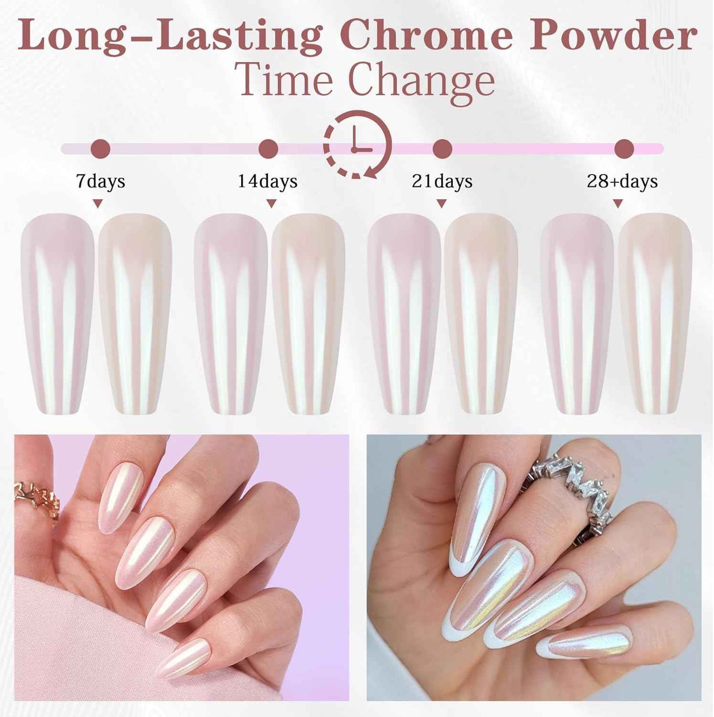 Chrome Nail Powder Kit - 12 Pcs Holographic & Iridescent Gel Polish for DIY Manicure