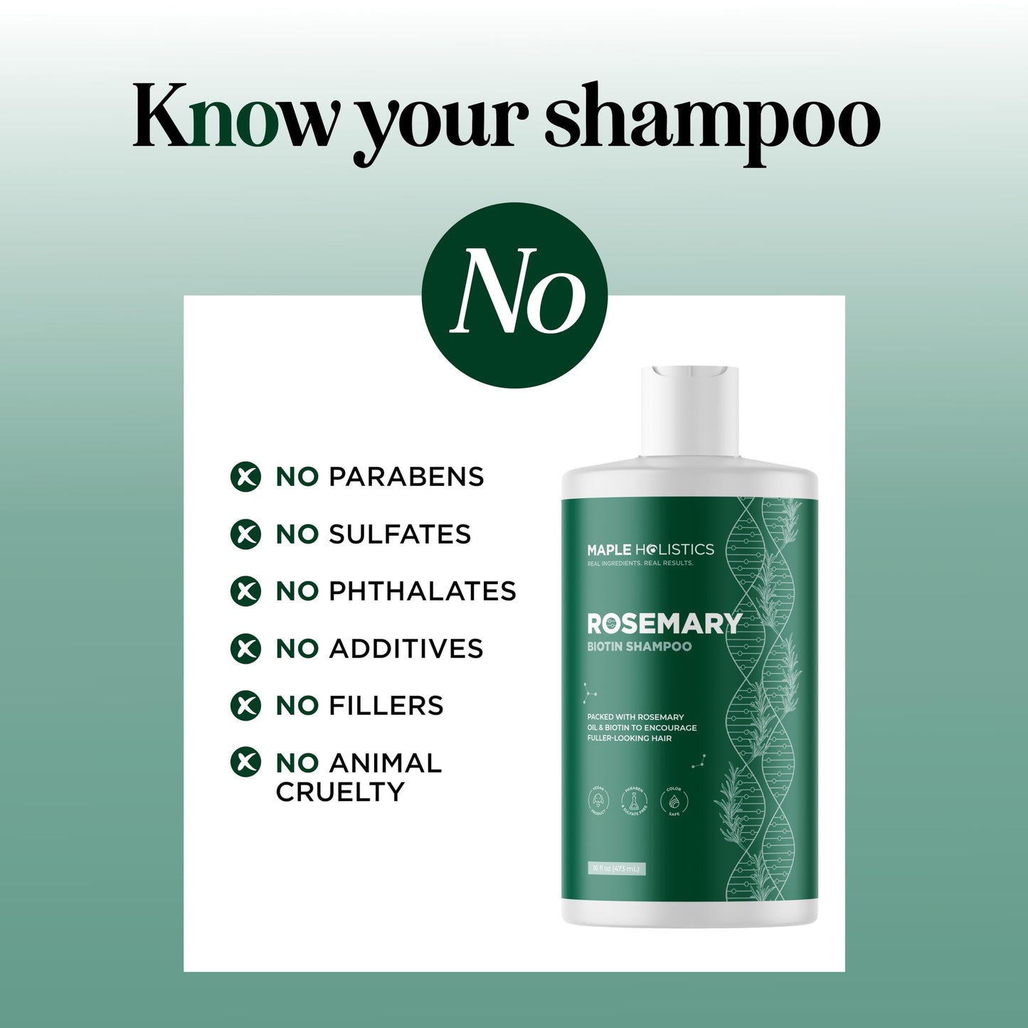 Volumizing Biotin and Rosemary Shampoo - Vegan Rosemary Biotin Shampoo for Thinning Hair for Women and Men with Nourishing B Vitamins & Tea Tree Oil - Paraben Silicone & Sulfate Free (16 Fl Oz)