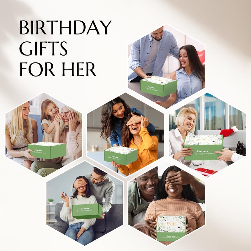 Mug Gift Birthday Gifts Set for Women, Spa Baskets Gift Box Unique Happy Birthday Gifts Ideas for Women Mom Her Friend Sister Wife Daughter Girlfriend Coworker, Ceramic Mug 12 OZ (Off-white)