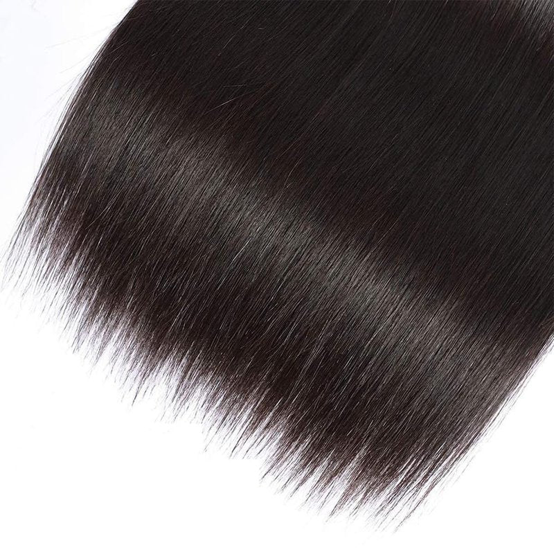 Straight Human Hair Bundles 26 Inch Straight Single Bundle #1B Natural Black Human Hair Unprocessed Native Virgin Hair 100g Total Double Weft Weave Human Hair Extensions for Women