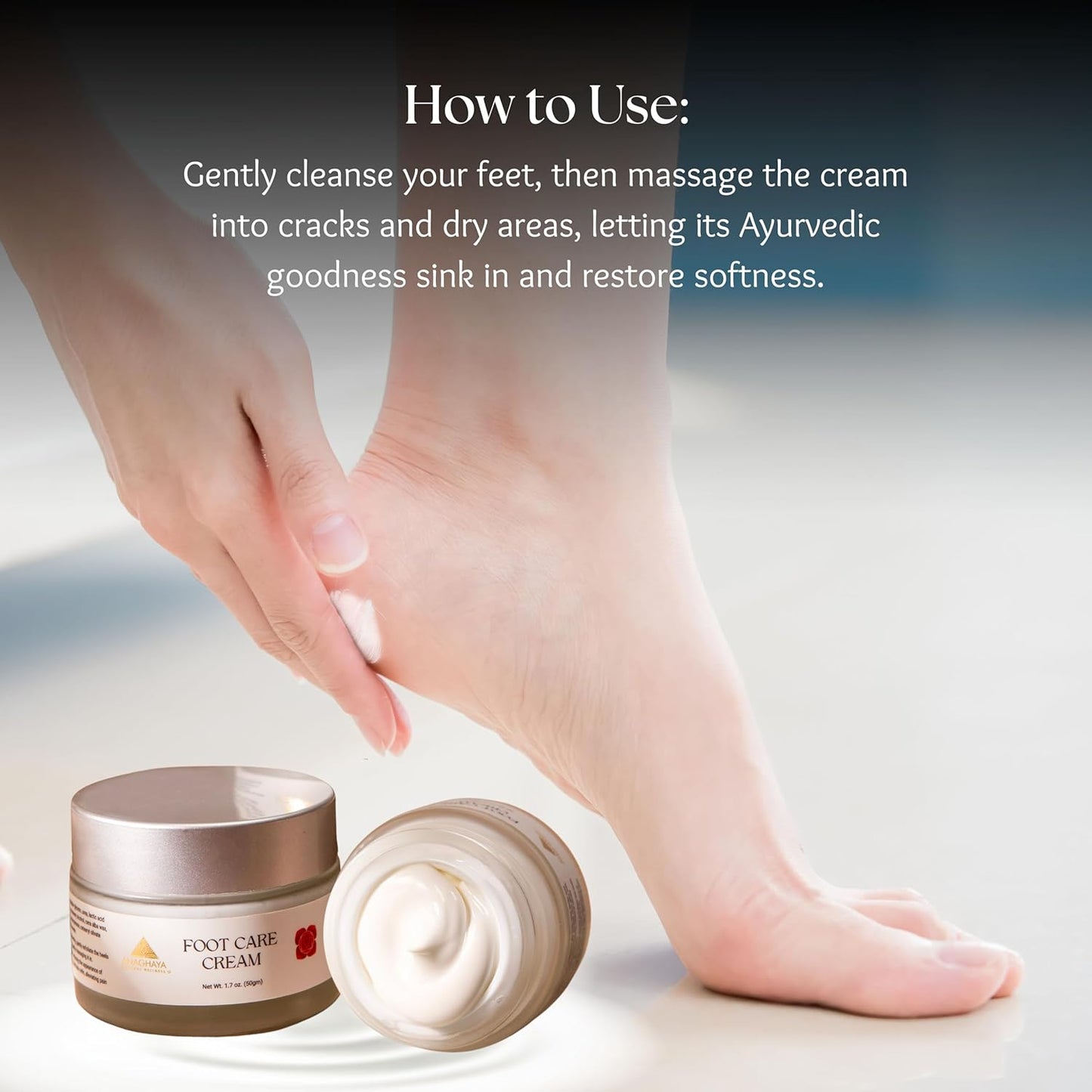 Cracked Heel Repair Foot Cream – Ayurvedic Moisturizer with Jaatyadi Oil & Urea, 1.76 Oz