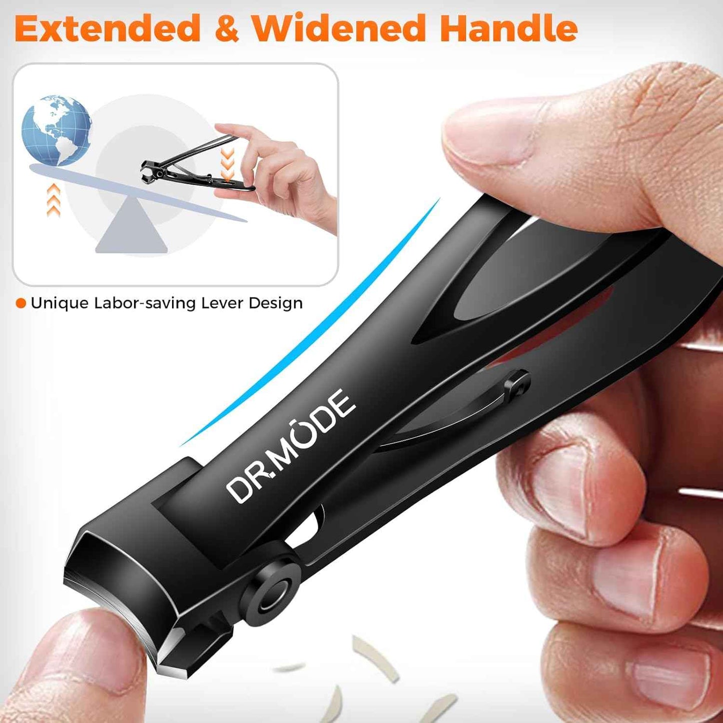 Thick Toenail Clippers for Men & Seniors - Wide Opening Ingrown Nail Cutter with Catcher