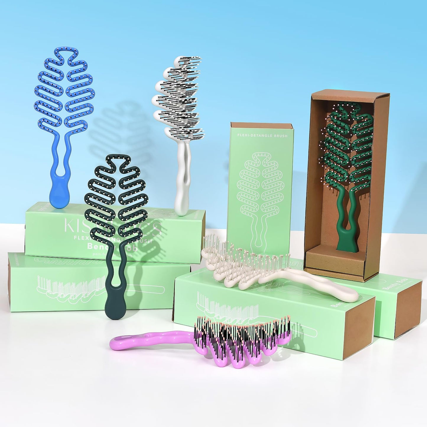 KISMETICS Detangle Hair Brush - nylon pins. Vented Detangler for Blow Drying, Hairbrush for Women, Men & Kids.Smoothes & Detangles All Hair Types.