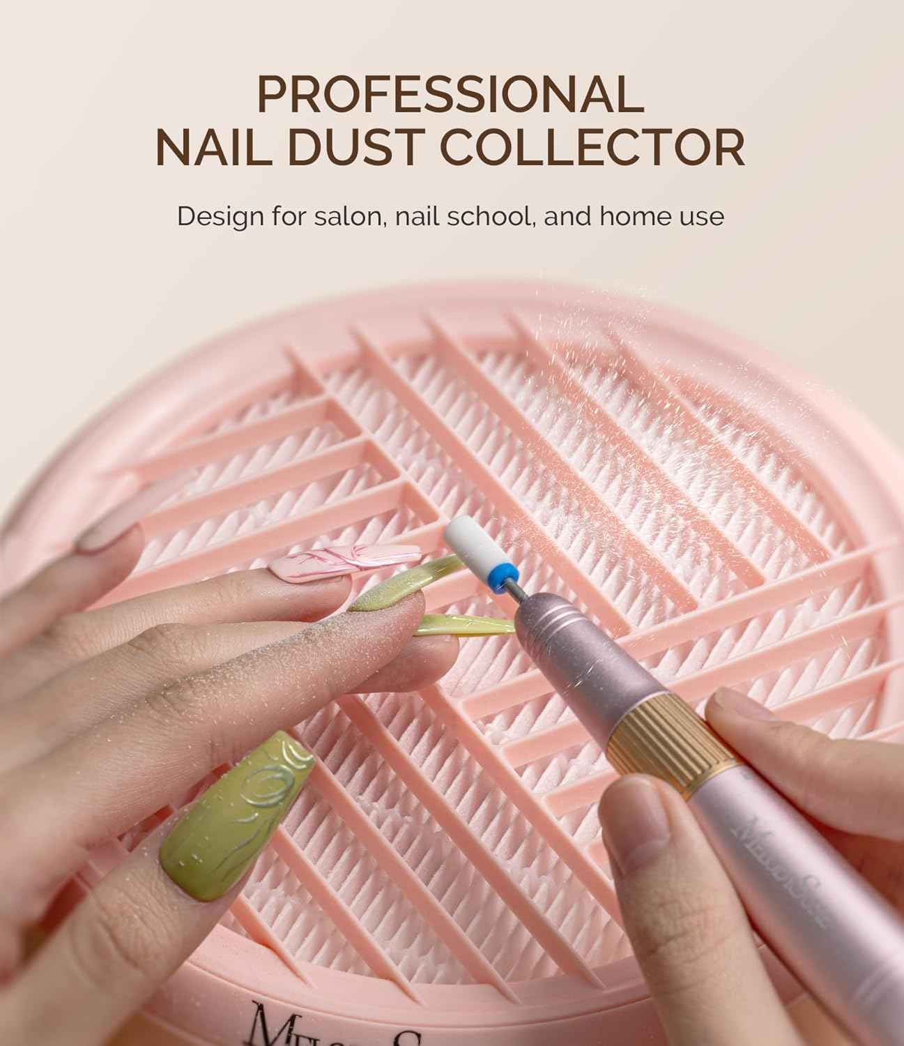 Nail Dust Collector with Handheld UV Light for Gel Nails - MelodySusie