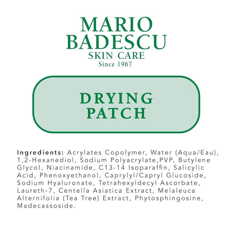 Mario Badescu Drying Patch - Invisible Spot Treatment with Vitamin C | 60 Patches, 12mm, Vegan & Cruelty-Free