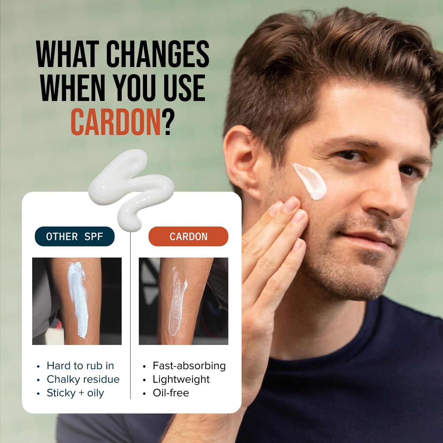 Cardon Men's SPF 30 Korean Sunscreen for Face, Facial Moisturizer With Sunblock, Anti-Aging Face Sunscreen, SPF Facial Moisturizer, Men's Skin Care Lotion with Cactus Extract (1 Bottle - 35ml)