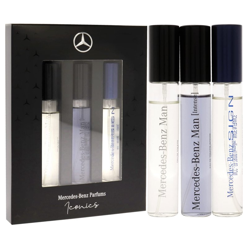 2022 Discovery Coffret Gift Set by Mercedes-Benz - Perfumes for Men - Contains 5 ml of Man, Man Intense, and Sign - Aromatic Woody Spicy Scents - Evokes Power and Sensuality of Gentlemen - 3 pc