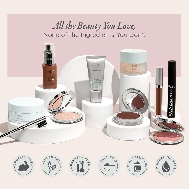 PÜR MINERALS Silky Tint Creamy Multitasking Blush Stick with Peptides, Sparkling Rose - Blush Stick with Natural, Healthy-Looking Glow & Ultra-Creamy Finish - Professional Makeup