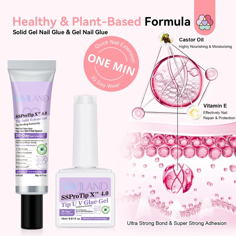 SAVILAND Gel Nail Kit for Toe: 18 Sizes All-In-1 Gel Nail X Kit with U V Light 216 Pcs Pink Toe Nail Press On with Solid Nail Glue VE & Castor Oil LED Nail Lamp Nail Drill Professional DIY Manicure