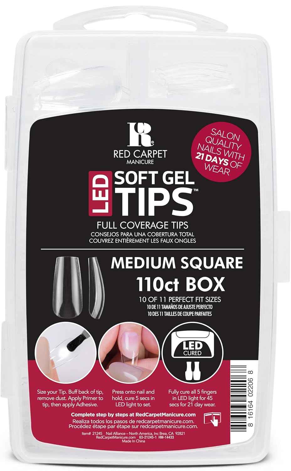 Red Carpet Manicure Soft Gel Tip Kit - FREE 110 Carat Medium Square Nail Tips