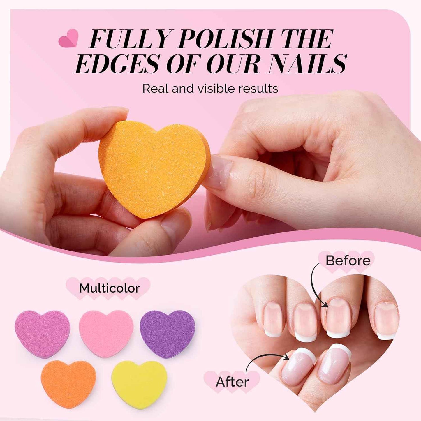Electric Nail Drill Kit with 120 Sanding Bands & Heart-Shaped Nail Buffer Block