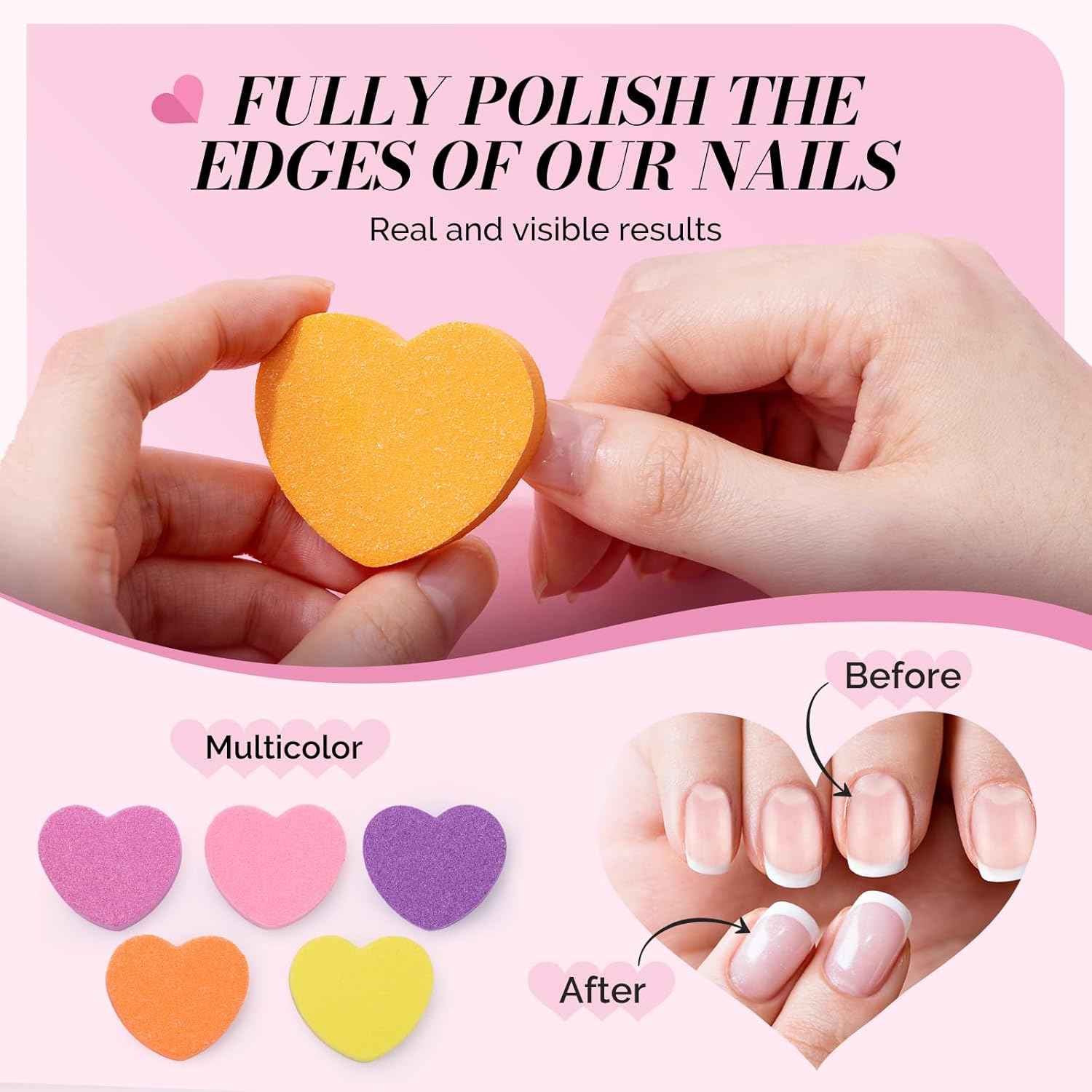 Electric Nail Drill Kit with 120 Sanding Bands & Heart-Shaped Nail Buffer Block
