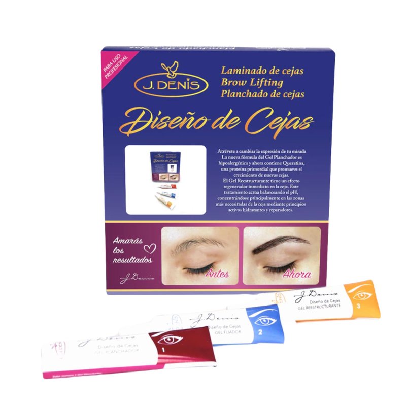 J. Denis Professional Eyebrow & Eyelash Kit – 2-Pack for Precision Brow Shaping & Lash Lifting – Achieve Perfect Brows & Lashes at Home