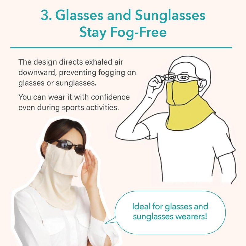 YAKeNU UV CUT MASK UV Sun Protection Mask for Face & Neck, Yake-nu SO-Cool Mermaid, for Women (561 Light Gray)