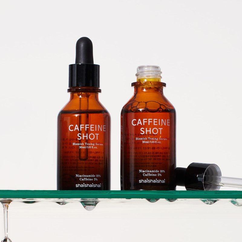 shaishaishai CAFFEINE SHOT Blemish Toning Serum, 10% Niacinamide & 5% Caffeine for Hyperpigmentation, Even Skin Tone, Reduced Pore Size and Puffiness, Pigmentation Care, Korean Skin Care, 1.01 Fl Oz