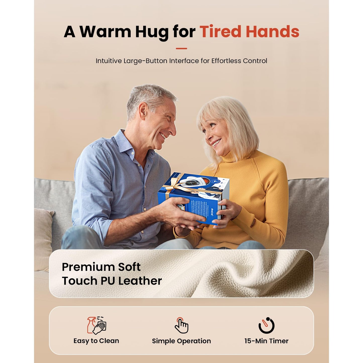 BOB AND BRAD Hand Massager with Heat and Compression, Individual Fingers