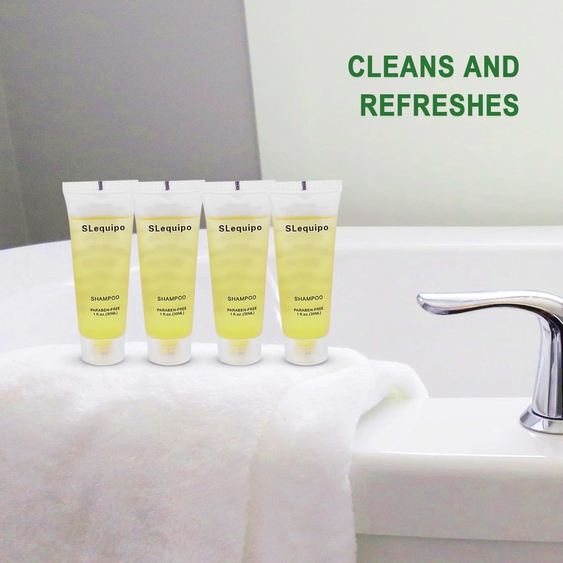 SLequipo 100 Pack Travel Size Refreshing Shampoo Amenities, 1fl oz Mini Shampoo Bottles