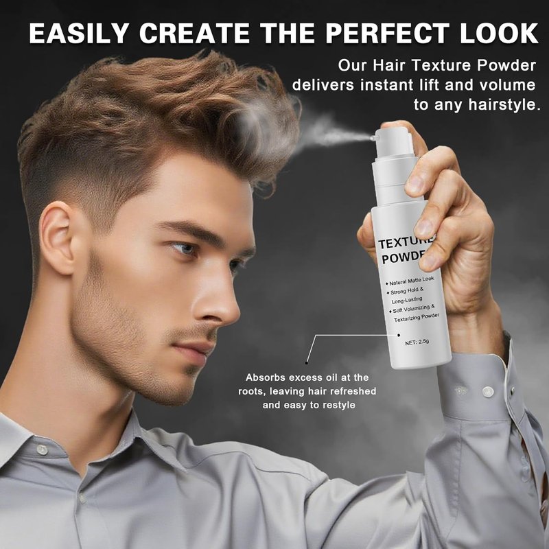 Hair Styling Powder | Lightweight Volumizing Texture Spray for Men & Women - Matte Finish, Ideal for Short to Medium Hair