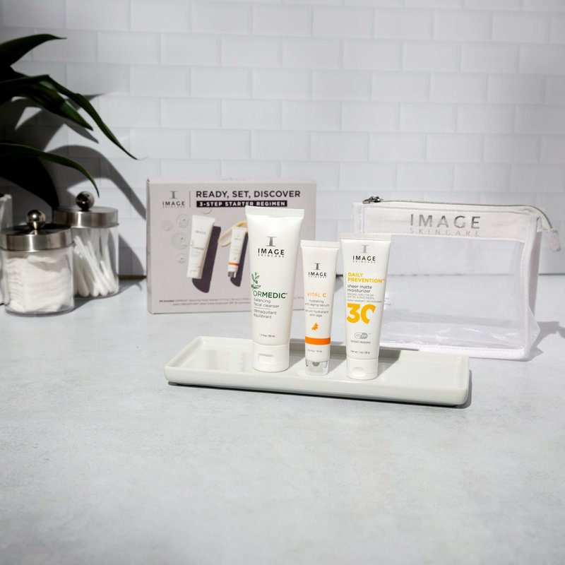 IMAGE Skincare, Ready Set Discover, 3-Piece Travel Ready Skin Care Kit, with Face Wash, Serum, and Moisturizer