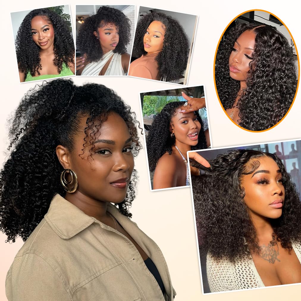 Kinky Curly Human Hair Bundles - 100% Unprocessed Brazilian Virgin Hair | 10, 12, 14 Inch, Natural Black, 3 Bundles for Weave Extensions