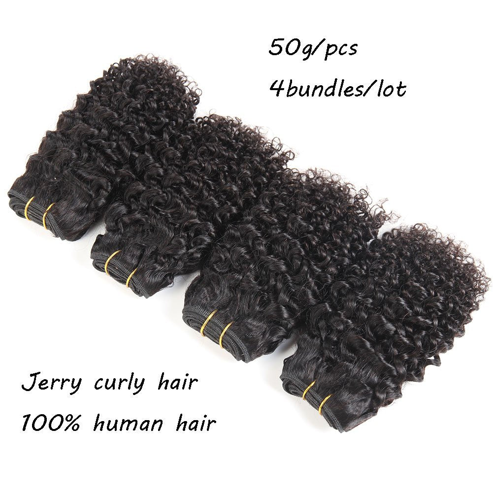 Brazilian Curly Bundles - Kinky Curly Virgin Human Hair | 50g/Bundle for Quick Weave