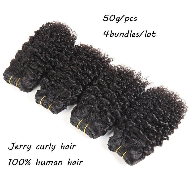 Brazilian Curly Bundles - Kinky Curly Virgin Human Hair | 50g/Bundle for Quick Weave