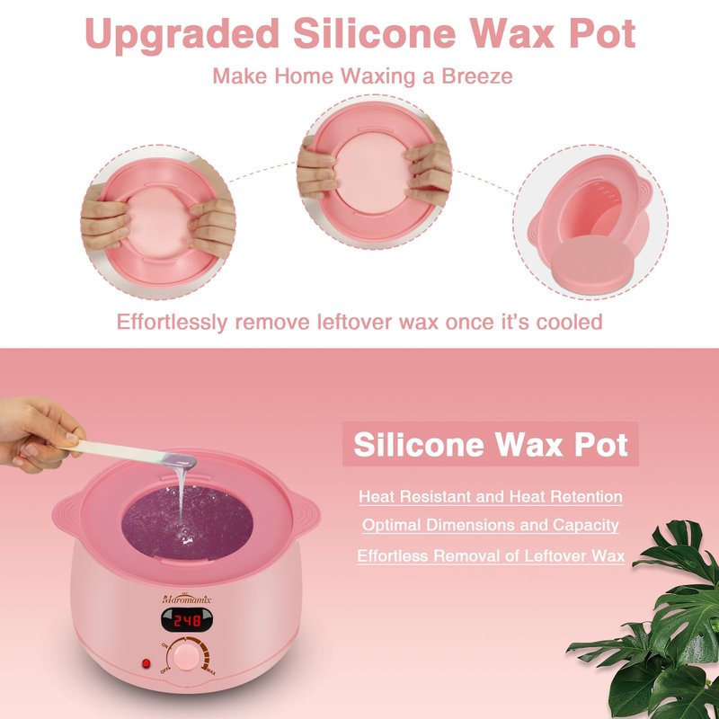 Waxing Kit -Digital Wax Warmer Machine for Hair Removal with 4 Packs of Hard Wax Beads & Silicone Pot for Full Body, Legs, Face, Eyebrows, Bikini, Brazilian at Home Waxing Kit for Women Mothers Day